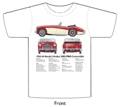 Austin Healey 3000 MkII Convertible 1962-64 T-shirt Front